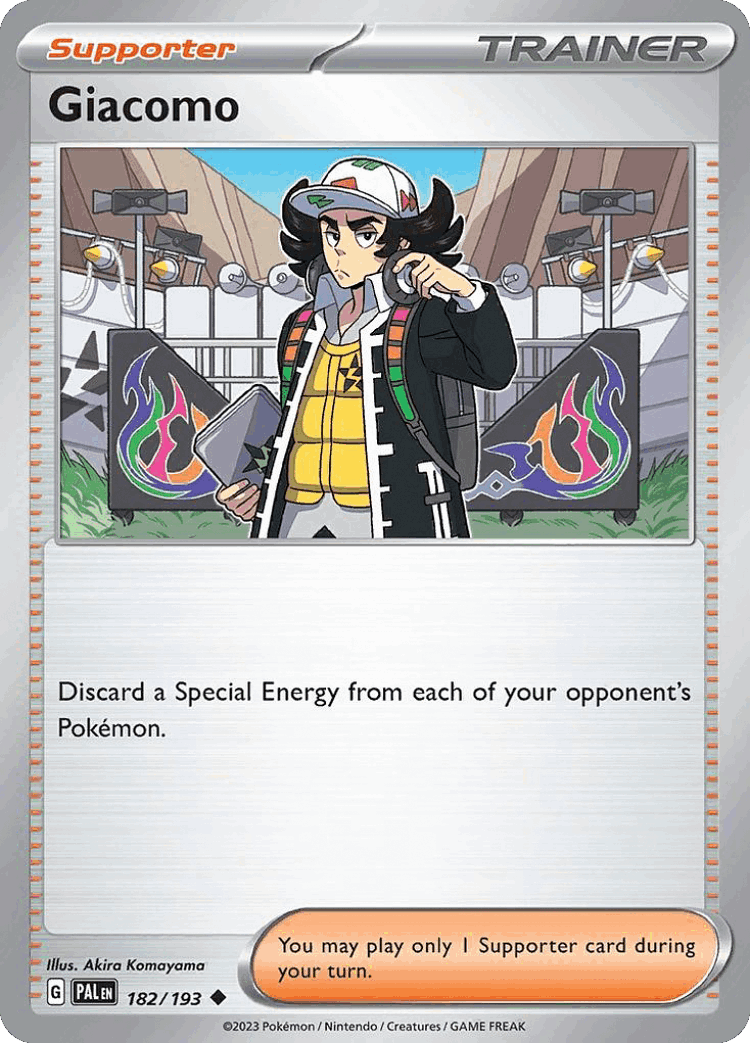 Giacomo #182 from Paldea Evolved - Uncommon - Illustrated by Akira Komayama