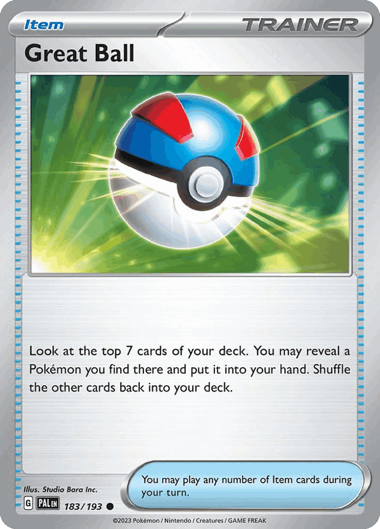 Great Ball #183 from Paldea Evolved - Common - Illustrated by Studio Bora Inc.