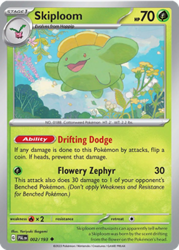Skiploom #2 from Paldea Evolved - Uncommon - Illustrated by Yoriyuki Ikegami