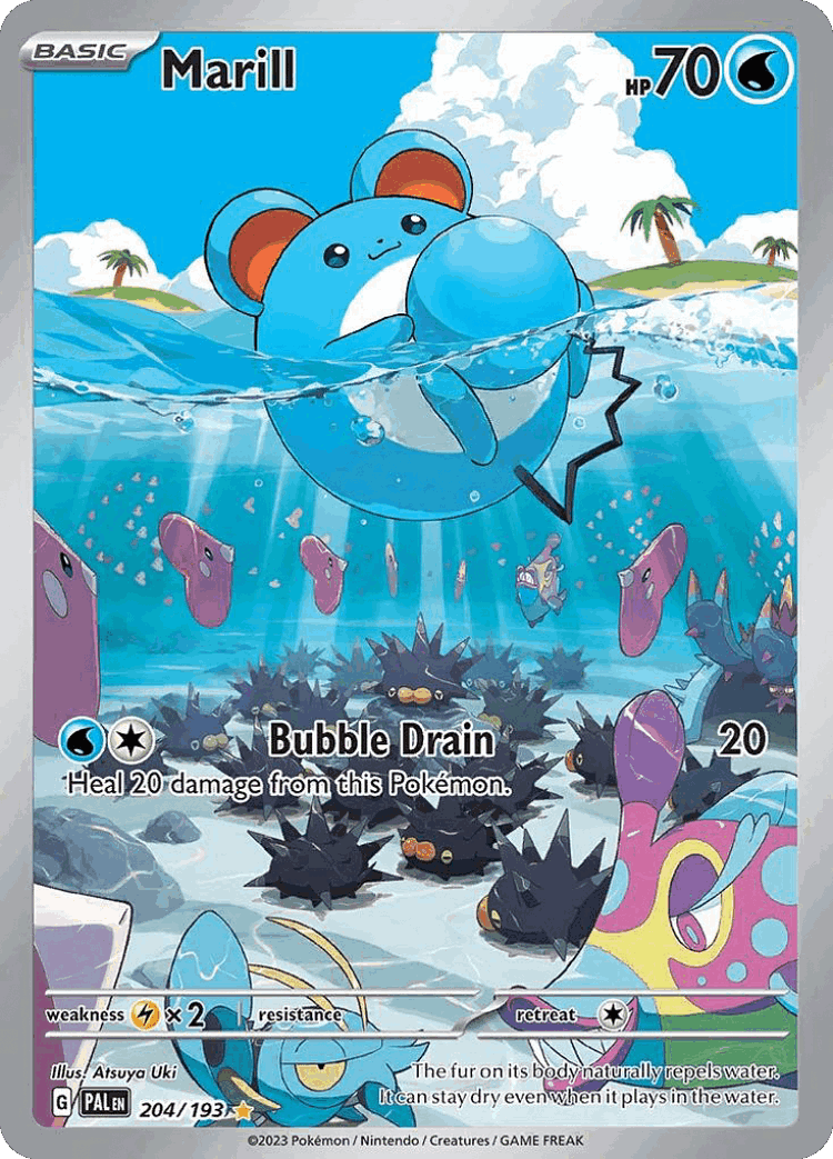 Marill #204 from Paldea Evolved - Illustration Rare - Illustrated by Atsuya Uki