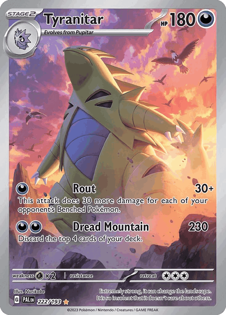 Tyranitar #222 from Paldea Evolved - Illustration Rare - Illustrated by Nurikabe