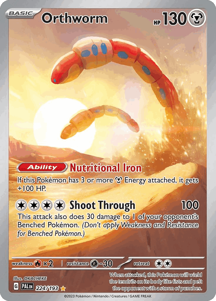Orthworm #224 from Paldea Evolved - Illustration Rare - Illustrated by OKACHEKE