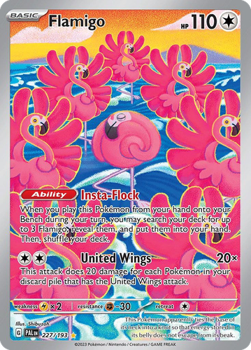 Flamigo #227 from Paldea Evolved - Illustration Rare - Illustrated by Shibuzoh.