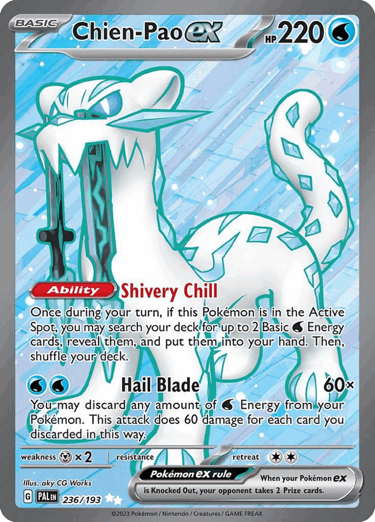 Chien-Pao ex #236 from Paldea Evolved - Ultra Rare - Illustrated by aky CG Works