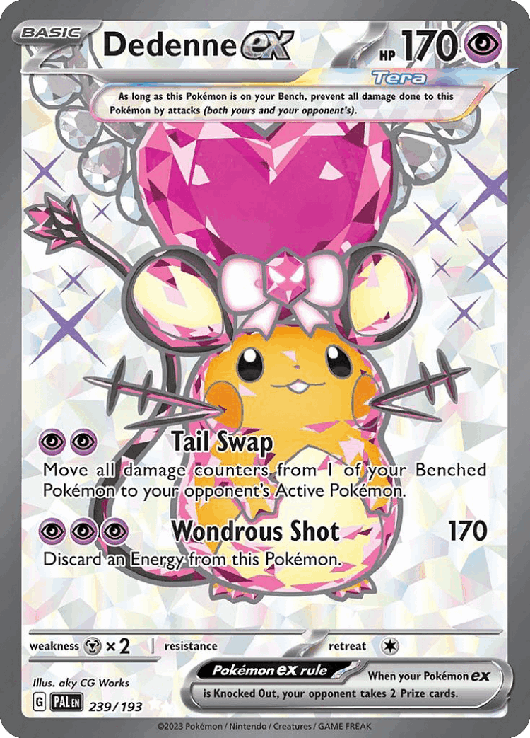 Dedenne ex #239 from Paldea Evolved - Ultra Rare - Illustrated by aky CG Works