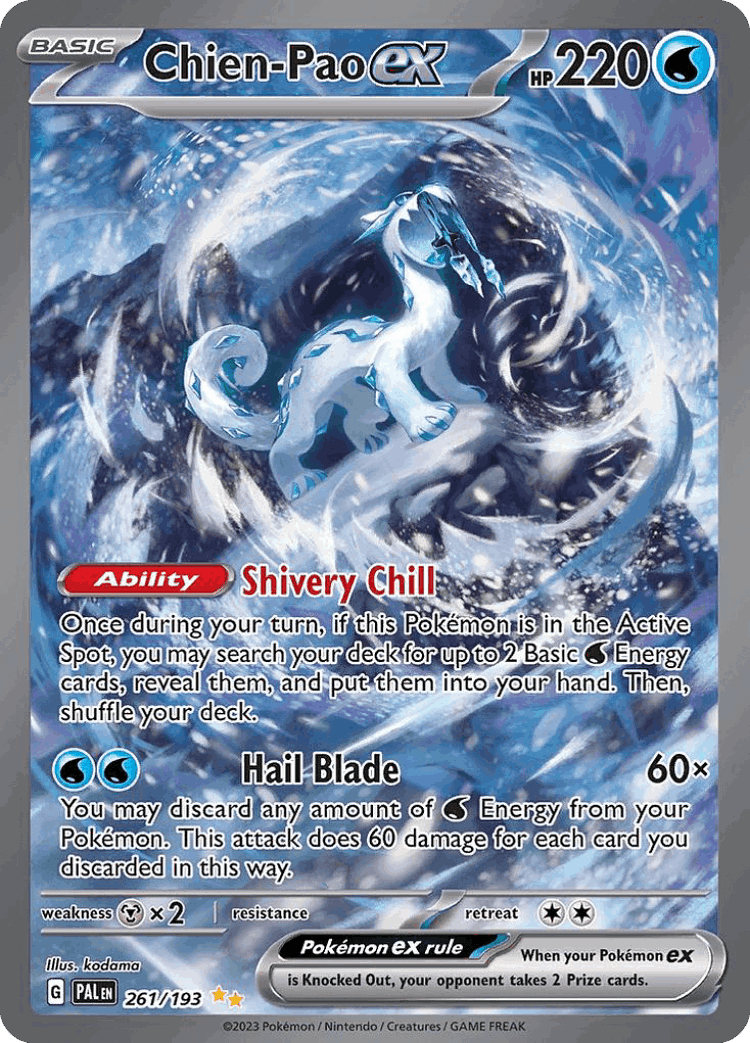Chien-Pao ex #261 from Paldea Evolved - Special Illustration Rare - Illustrated by kodama