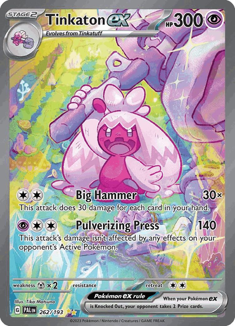 Tinkaton ex #262 from Paldea Evolved - Special Illustration Rare - Illustrated by Tika Matsuno