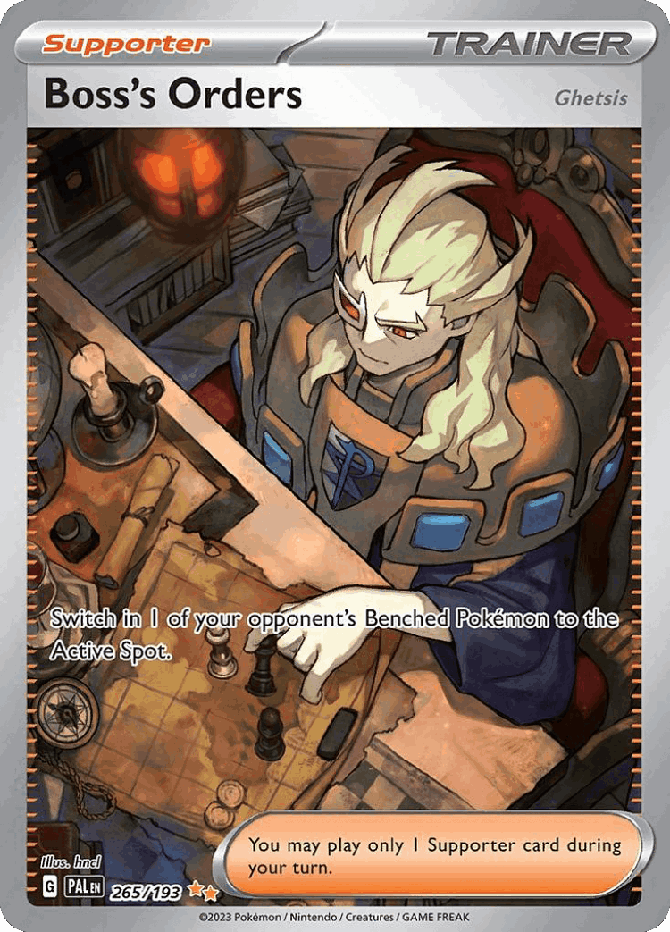 Boss's Orders (Ghetsis) #265 from Paldea Evolved - Special Illustration Rare - Illustrated by hncl
