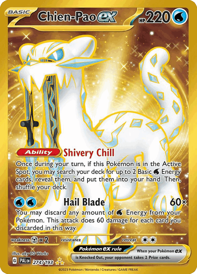 Chien-Pao ex #274 from Paldea Evolved - Hyper Rare - Illustrated by aky CG Works