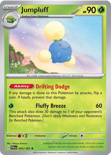 Jumpluff #3 from Paldea Evolved - Rare - Illustrated by Naoyo Kimura