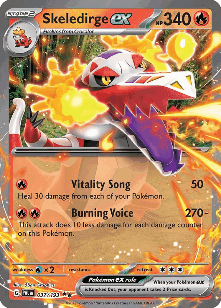 Skeledirge ex #37 from Paldea Evolved - Double Rare - Illustrated by 5ban Graphics