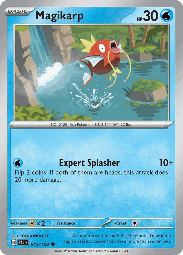 Magikarp #42 from Paldea Evolved - Common - Illustrated by HYOGONOSUKE