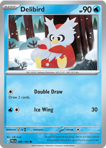 Delibird #46 from Paldea Evolved - Common - Illustrated by miki kudo