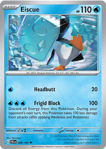 Eiscue #48 from Paldea Evolved - Uncommon - Illustrated by kawayoo