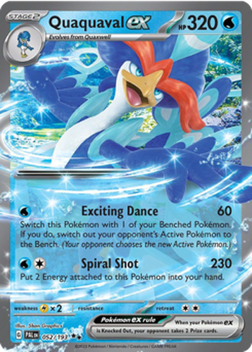Quaquaval ex #52 from Paldea Evolved - Double Rare - Illustrated by 5ban Graphics