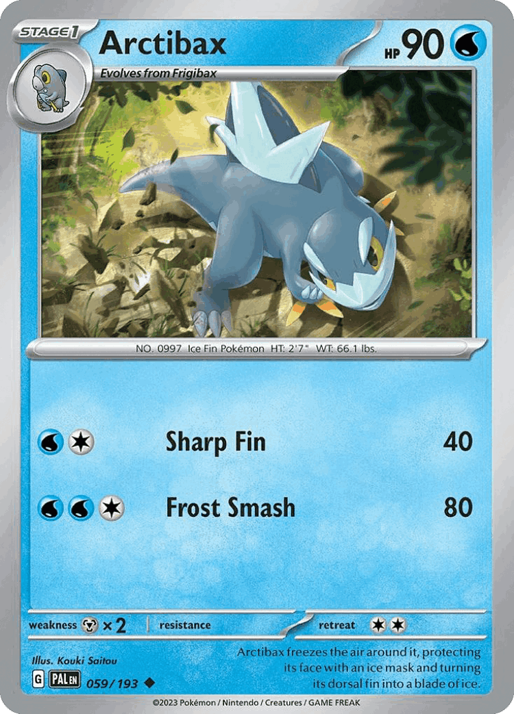 Arctibax #59 from Paldea Evolved - Uncommon - Illustrated by Kouki Saitou