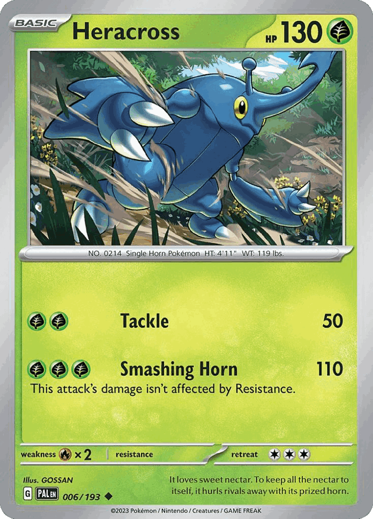 Heracross #6 from Paldea Evolved - Uncommon - Illustrated by GOSSAN