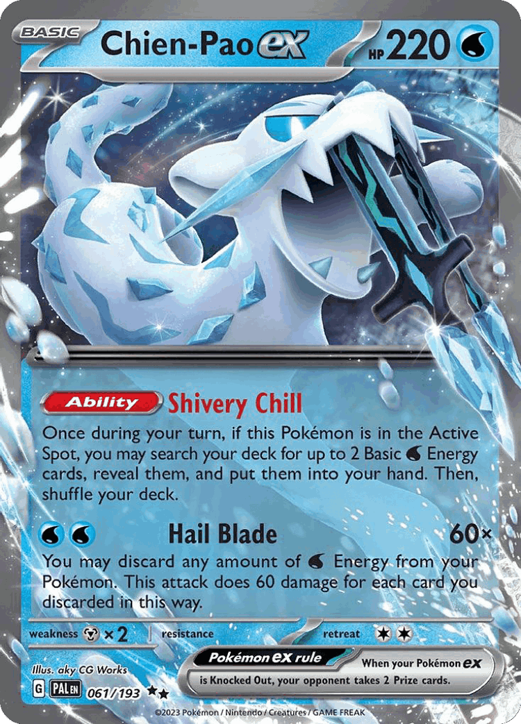 Chien-Pao ex #61 from Paldea Evolved - Double Rare - Illustrated by aky CG Works