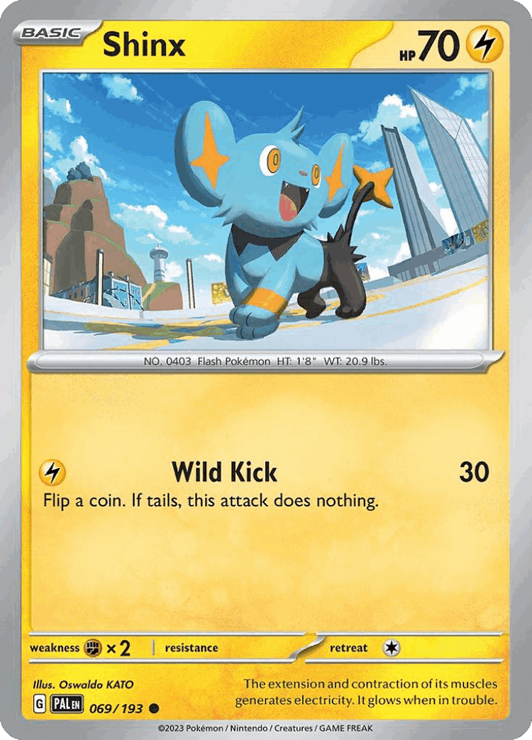Shinx #69 from Paldea Evolved - Common - Illustrated by Oswaldo KATO
