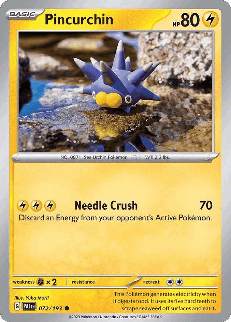 Pincurchin #72 from Paldea Evolved - Common - Illustrated by Yuka Morii
