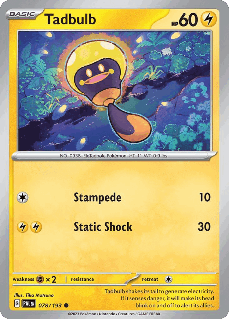 Tadbulb #78 from Paldea Evolved - Common - Illustrated by Tika Matsuno