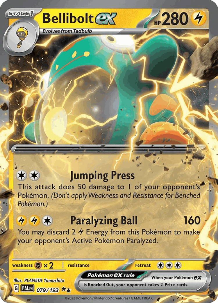 Bellibolt ex #79 from Paldea Evolved - Double Rare - Illustrated by PLANETA Yamashita