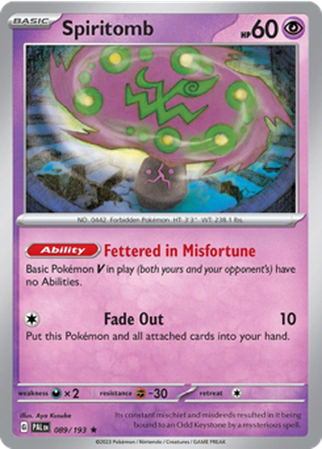 Spiritomb #89 from Paldea Evolved - Rare - Illustrated by Aya Kusube