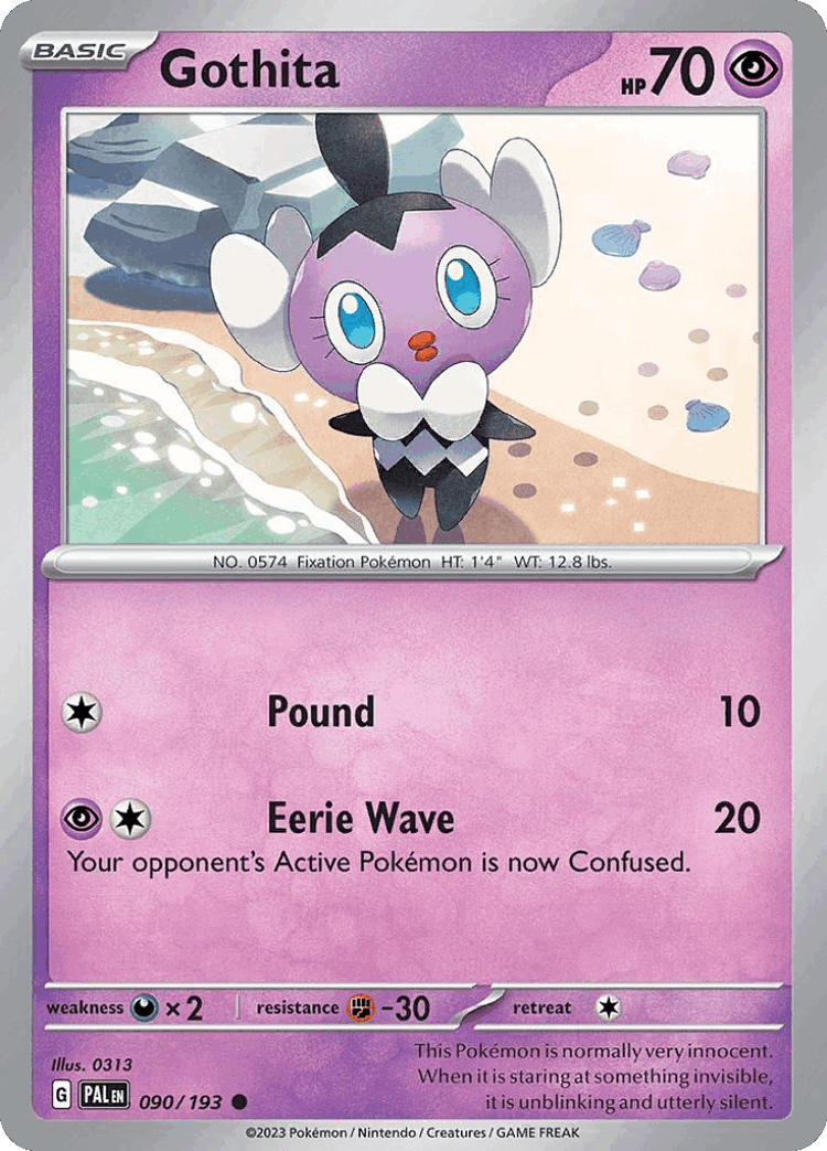 Gothita #90 from Paldea Evolved - Common - Illustrated by 0313