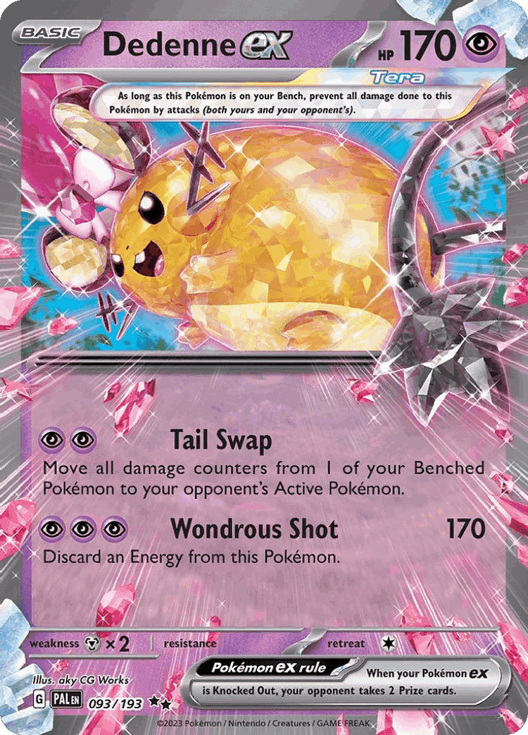 Dedenne ex #93 from Paldea Evolved - Double Rare - Illustrated by aky CG Works