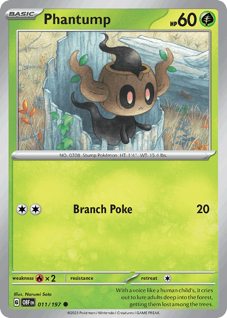 Phantump #11 from Obsidian Flames - Common - Illustrated by Narumi Sato