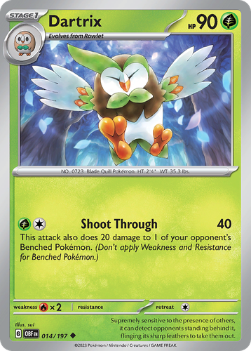 Dartrix Pokémon TCG card art