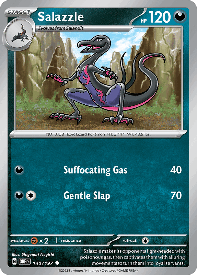 Salazzle #140 from Obsidian Flames - Uncommon - Illustrated by Shigenori Negishi