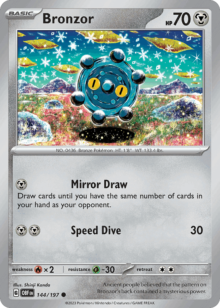 Bronzor #144 from Obsidian Flames - Common - Illustrated by Shinji Kanda