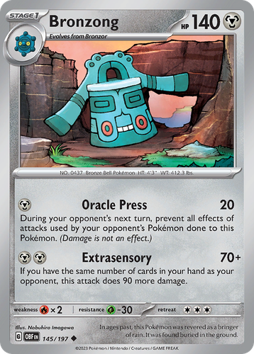 Bronzong #145 from Obsidian Flames - Uncommon - Illustrated by Nobuhiro Imagawa
