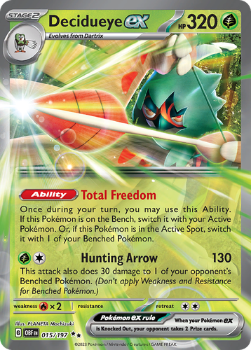 Decidueye ex Pokémon TCG card art
