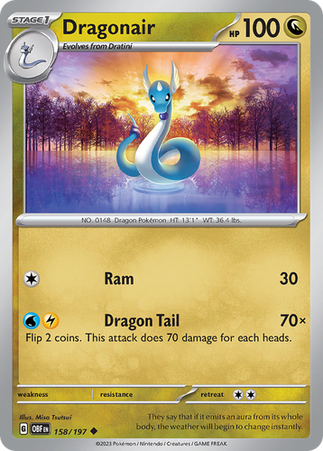 Dragonair #158 from Obsidian Flames - Uncommon - Illustrated by Misa Tsutsui