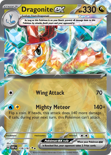 Dragonite ex #159 from Obsidian Flames - Double Rare - Illustrated by 5ban Graphics