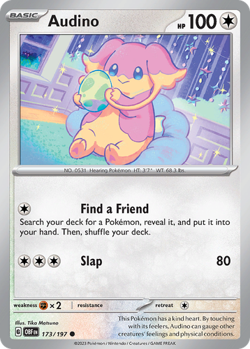 Audino #173 from Obsidian Flames - Common - Illustrated by Tika Matsuno