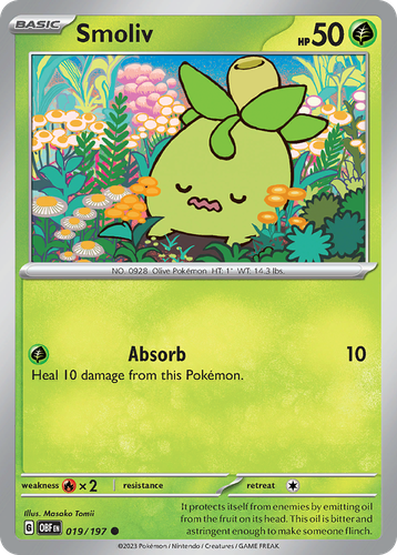 Smoliv Pokémon TCG card art