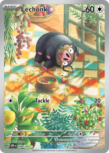 Lechonk #209 from Obsidian Flames - Illustration Rare - Illustrated by Narumi Sato