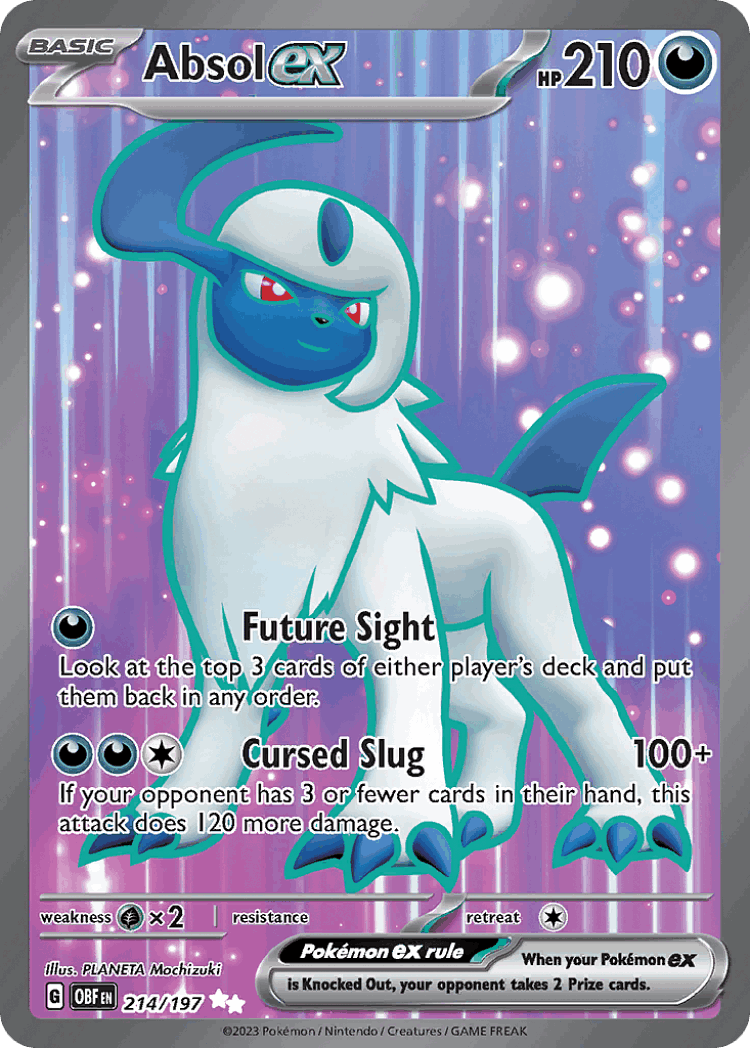 Absol ex #214 from Obsidian Flames - Ultra Rare - Illustrated by PLANETA Mochizuki