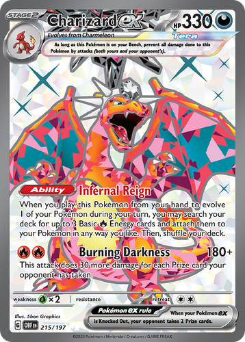 Charizard ex #215 from Obsidian Flames - Ultra Rare - Illustrated by 5ban Graphics