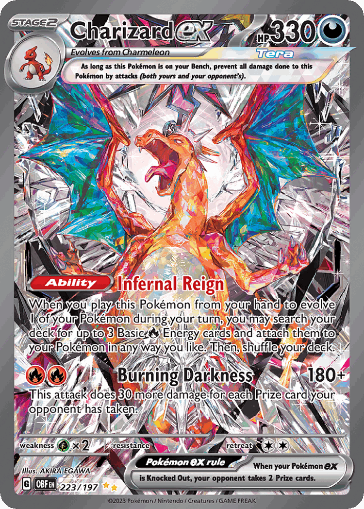 Charizard ex #223 from Obsidian Flames - Special Illustration Rare - Illustrated by AKIRA EGAWA