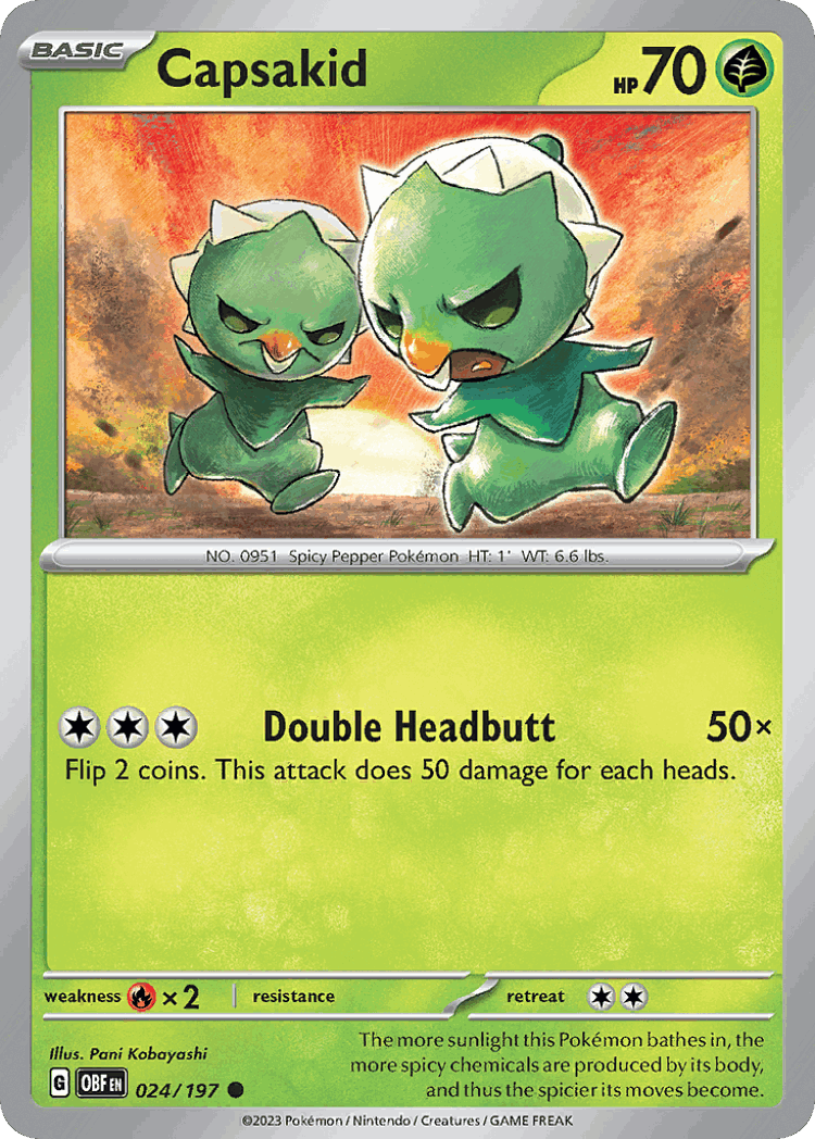 Capsakid #24 from Obsidian Flames - Common - Illustrated by Pani Kobayashi