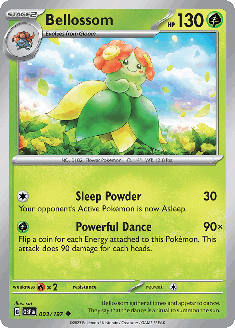 Bellossom #3 from Obsidian Flames - Uncommon - Illustrated by sui