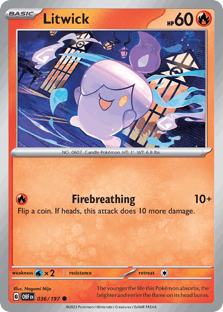 Litwick #36 from Obsidian Flames - Common - Illustrated by Nagomi Nijo