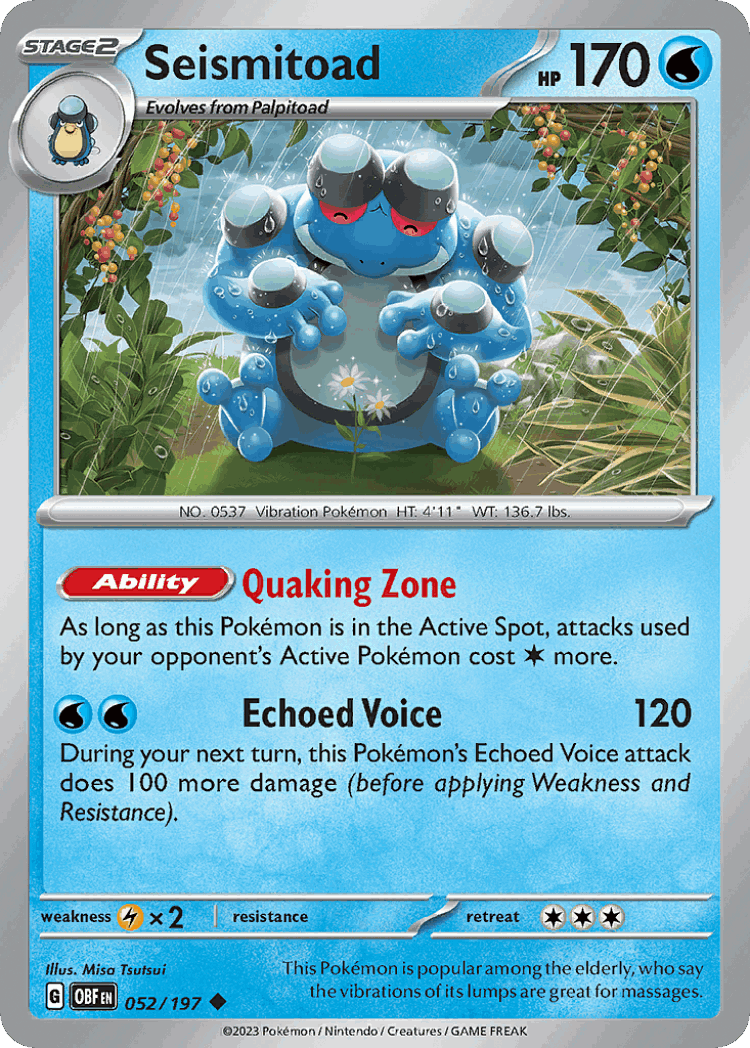 Seismitoad #52 from Obsidian Flames - Uncommon - Illustrated by Misa Tsutsui