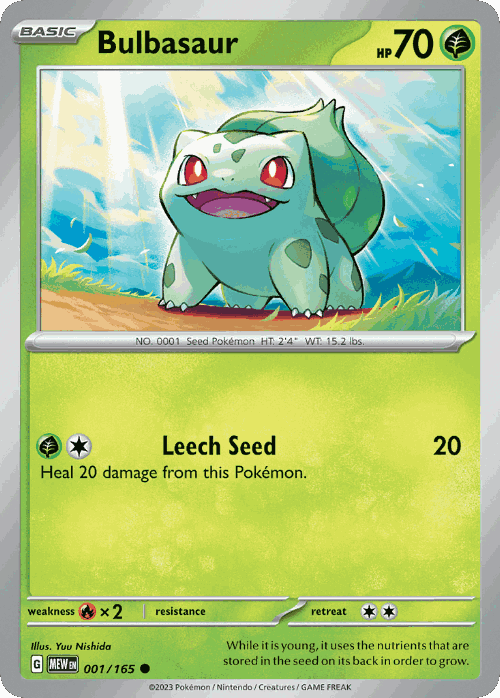 Bulbasaur Pokémon TCG card art