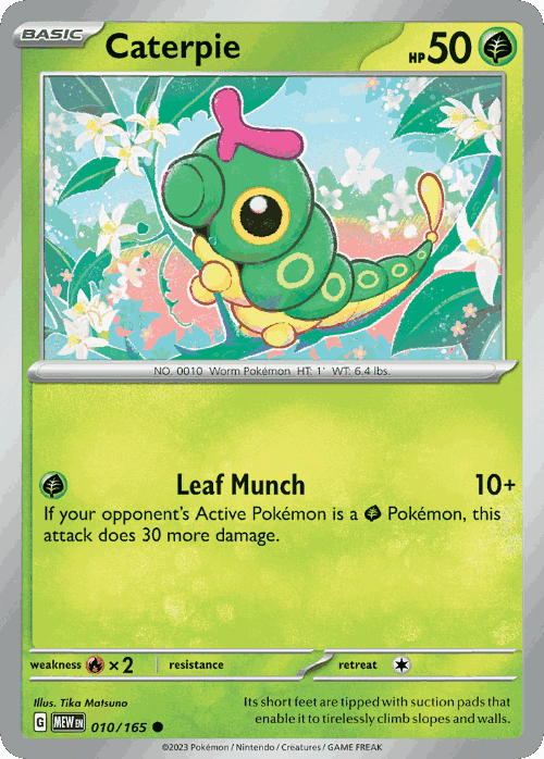 Caterpie Pokémon TCG card art