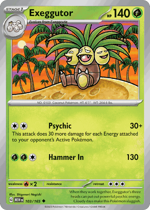 Exeggutor #103 from 151 - Uncommon - Illustrated by Shigenori Negishi